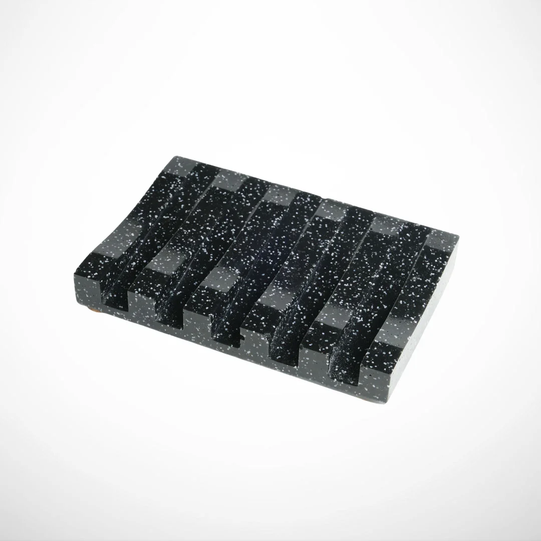 Black Soap Tray marble quartz pattern by Pure Spruce