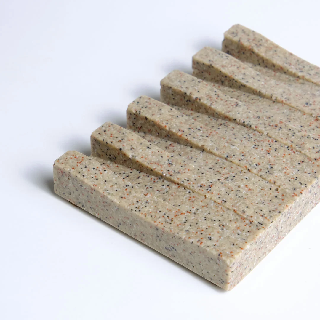 Brown Soap Tray marble quartz pattern by Pure Spruce Side view