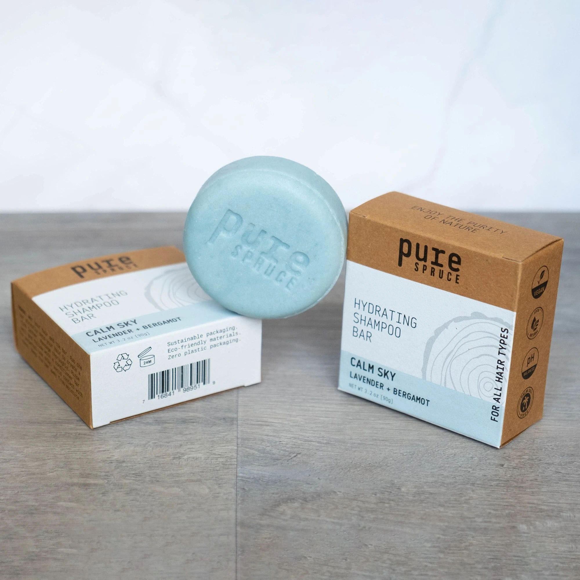 Calm Sky | Shampoo Bar Pure spruce boxes layout