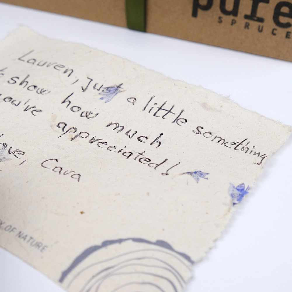 Pure spruce hand written message gift box large