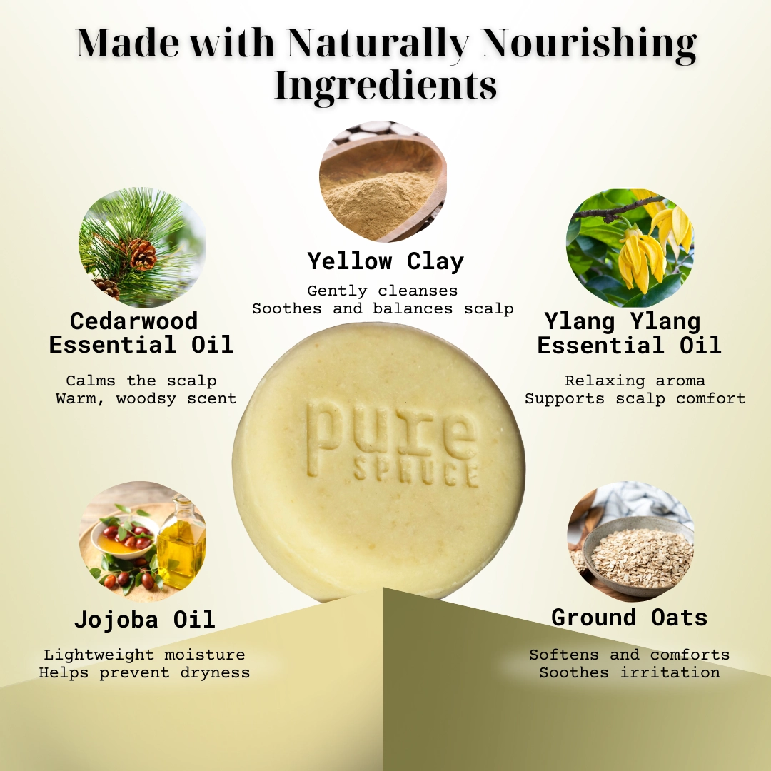 Pure Spruce Natural Shampoo Bar Ingredients - Golden Medow
