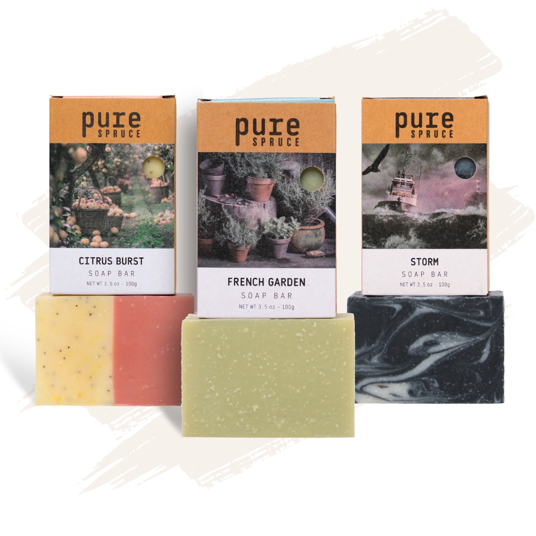 Pure Spruce: Bundle of 3 Soap bars, handmade natural bar soap bar