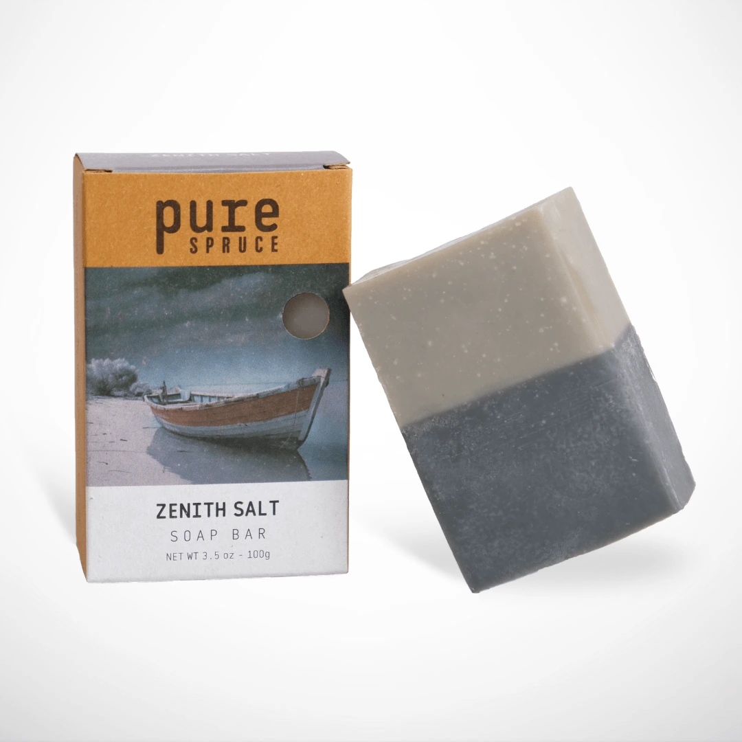 Pure spruce soap bar natural Salt, Zenith Salt packaged