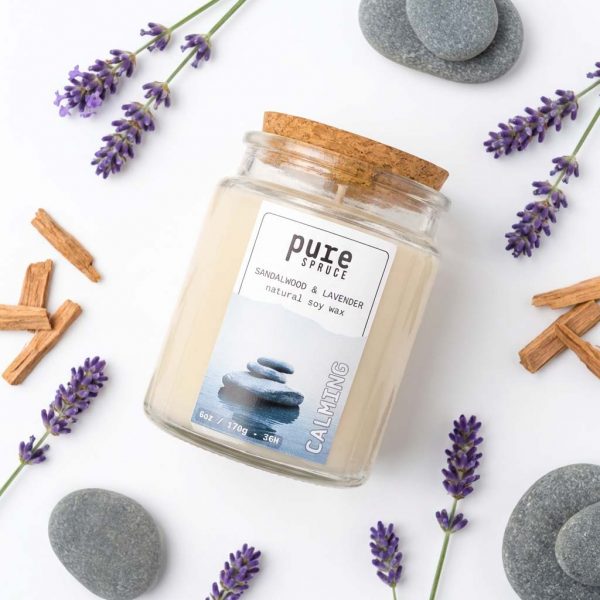 Glass Candles 2 Calming | Soy Glass Candle | Sandalwood & Lavender