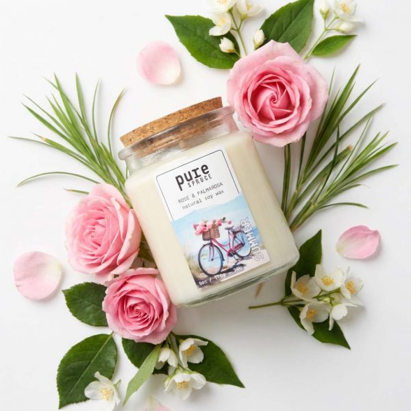 Glass Candles 12 Summer | Soy Glass Candle | Rose & Palmarosa