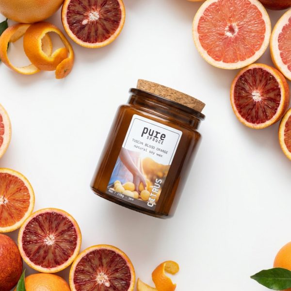 Glass Candles 10 Citrus | Soy Glass Candle | Tuscan Blood Orange