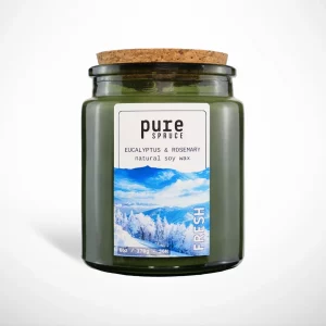Ambience 1 Fresh Green Glass Candle Soy Wax Pure Spruce