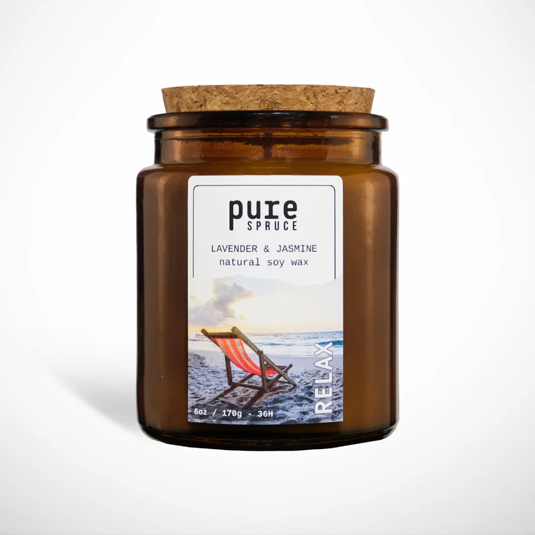 Relax Soy Glass Candle Pure Spruce