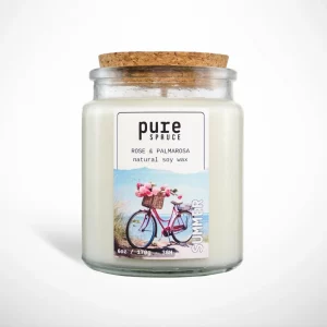 Ambience 9 Rose & Palmarosa Glass Candle Pure Spruce