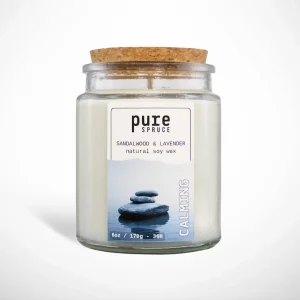 Ambience 2 Calming Pure spruce Candle Soy wax Sandalwood & lavander