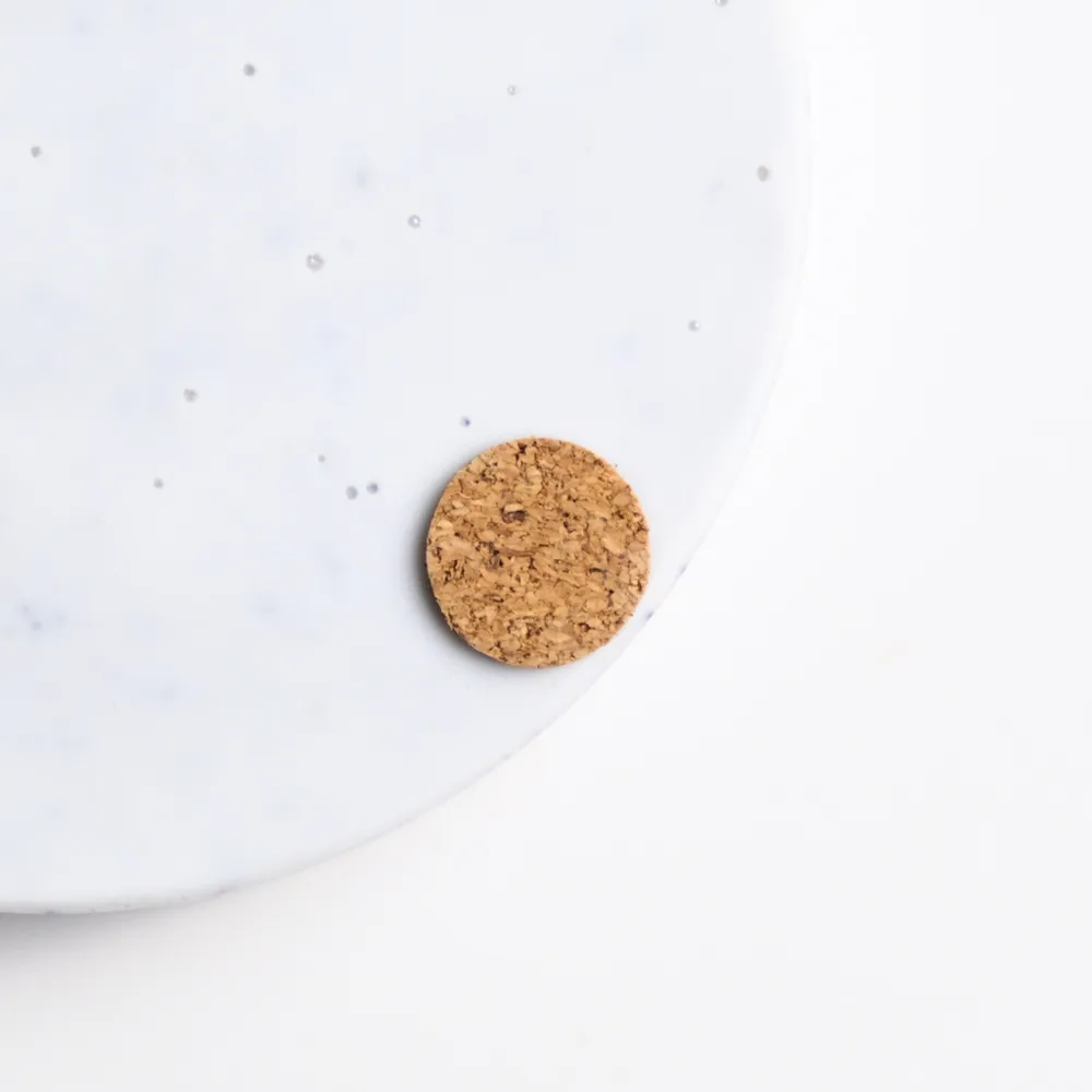 Cork Pads circle tray Pure Spruce White