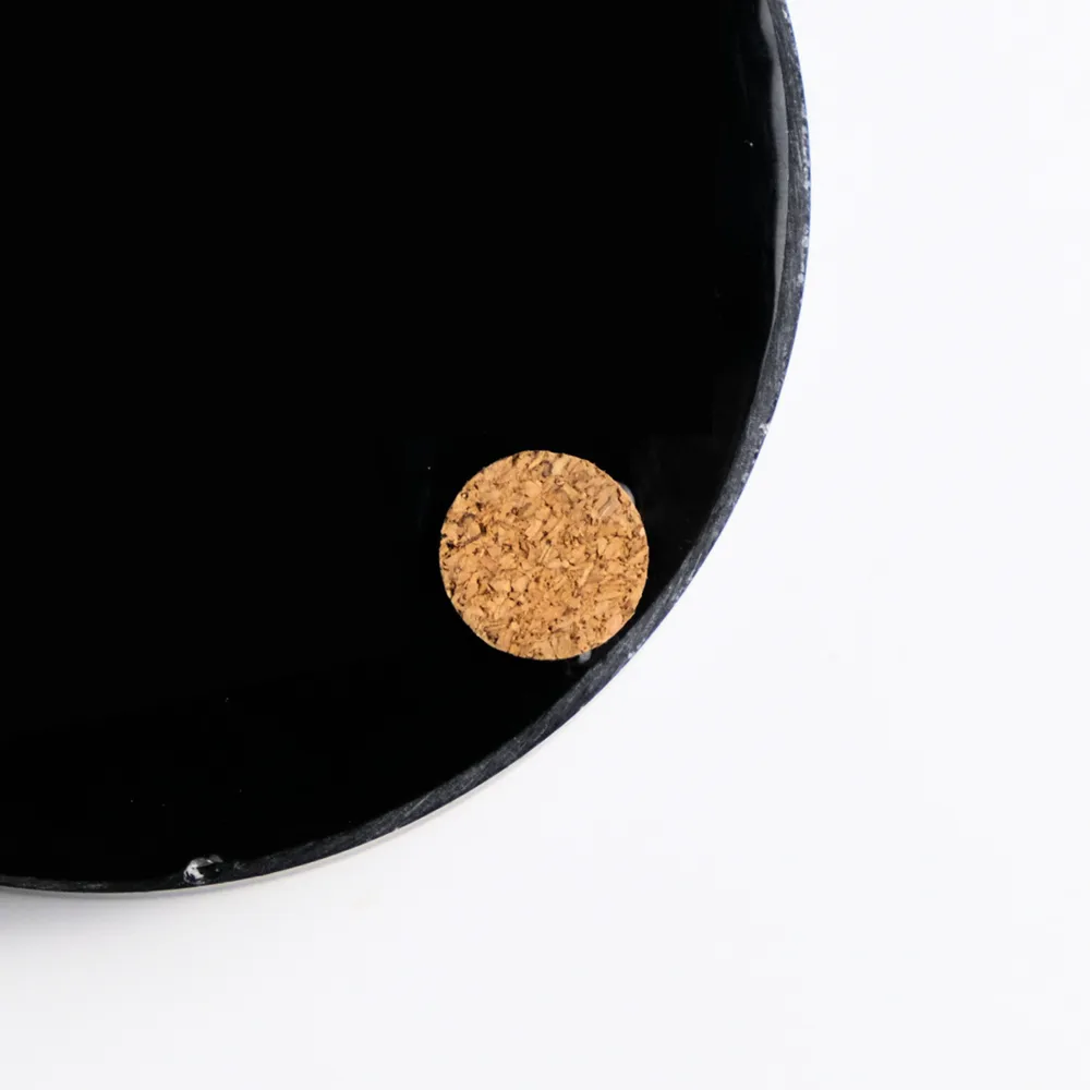 Cork Pads circle tray Pure Spruce Black